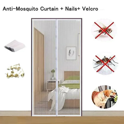 Window mosquito net, self-closing magnetic screen door, home ventilation curtains
