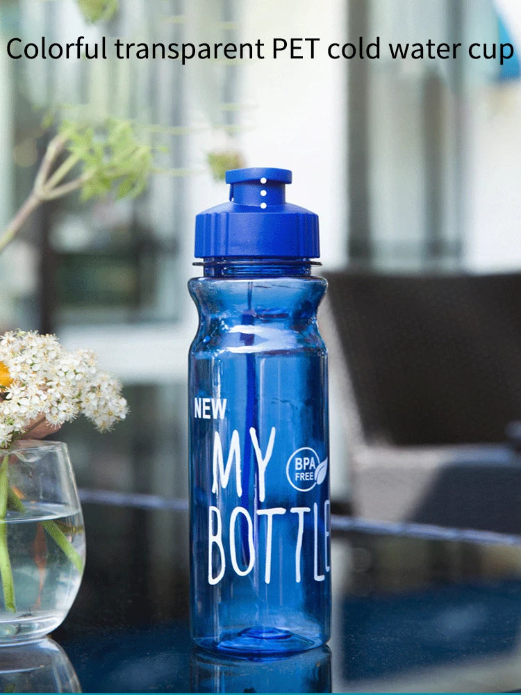 Botella Deportiva 550ml Tritan Transparente – Cuerda Anticaída, Tapa con Clic, Aislamiento Térmico