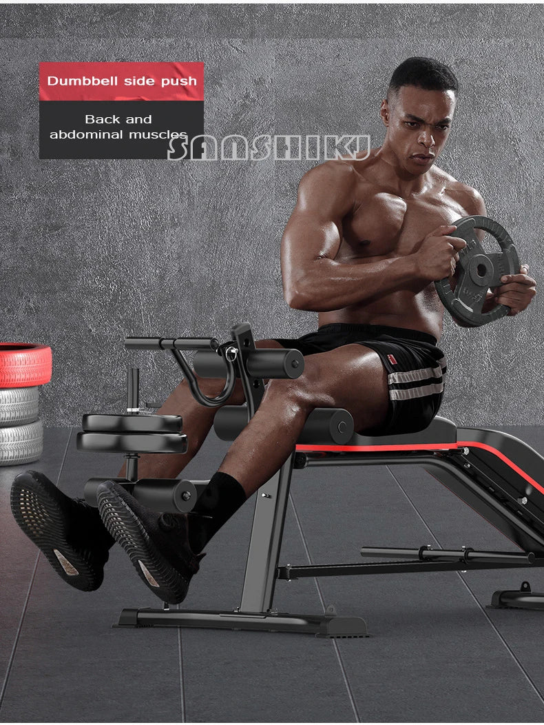 Banco Multifunción de Pesas y Fitness | Silla Romana, Curl de Bíceps, Abdominales | 300 kg