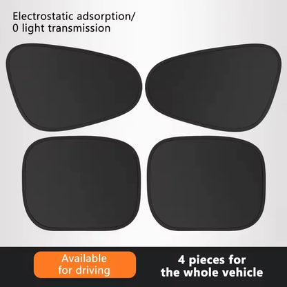 New Electrostatic Sun Visor for Car Side Window, 4-Layer Sunshade Curtains, Anti-Glare, UV Blocker, Internal Car Blocker, 99.9% UV