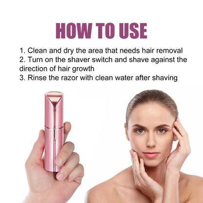 Depiladora eléctrica portátil en forma de lápiz labial para mujer, depilación Facial indolora y efectiva, herramienta de afeitadora para el hogar