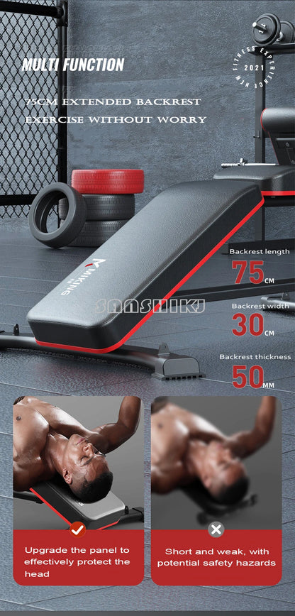 Banco Multifunción de Pesas y Fitness | Silla Romana, Curl de Bíceps, Abdominales | 300 kg
