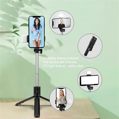 New Bluetooth Selfie Stick, Mobile Phone Holder, Multifunctional Portable Retractable Mini Tripod with Wireless Remote Shutter