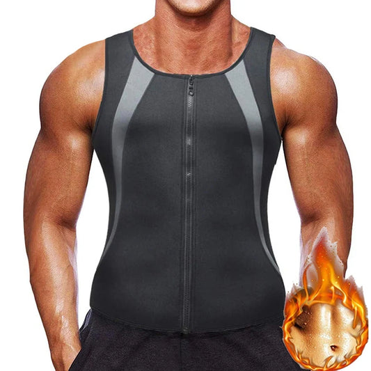 Men's Abdomen Reducer, Body Shaper, Sweat Promoter, Sauna Vest, Waist Trainer for Fitness, Tummy Slimming Shapewear, Fat Burner Tank Top