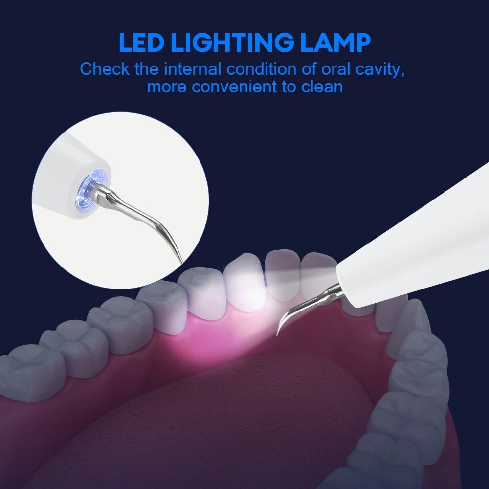 Ultrasonic Dental Scaler, Electric Sonic Tooth Plaque Cleaner, Dental Stone Removal for Teeth, Tartar, Stain, Calculus Remover