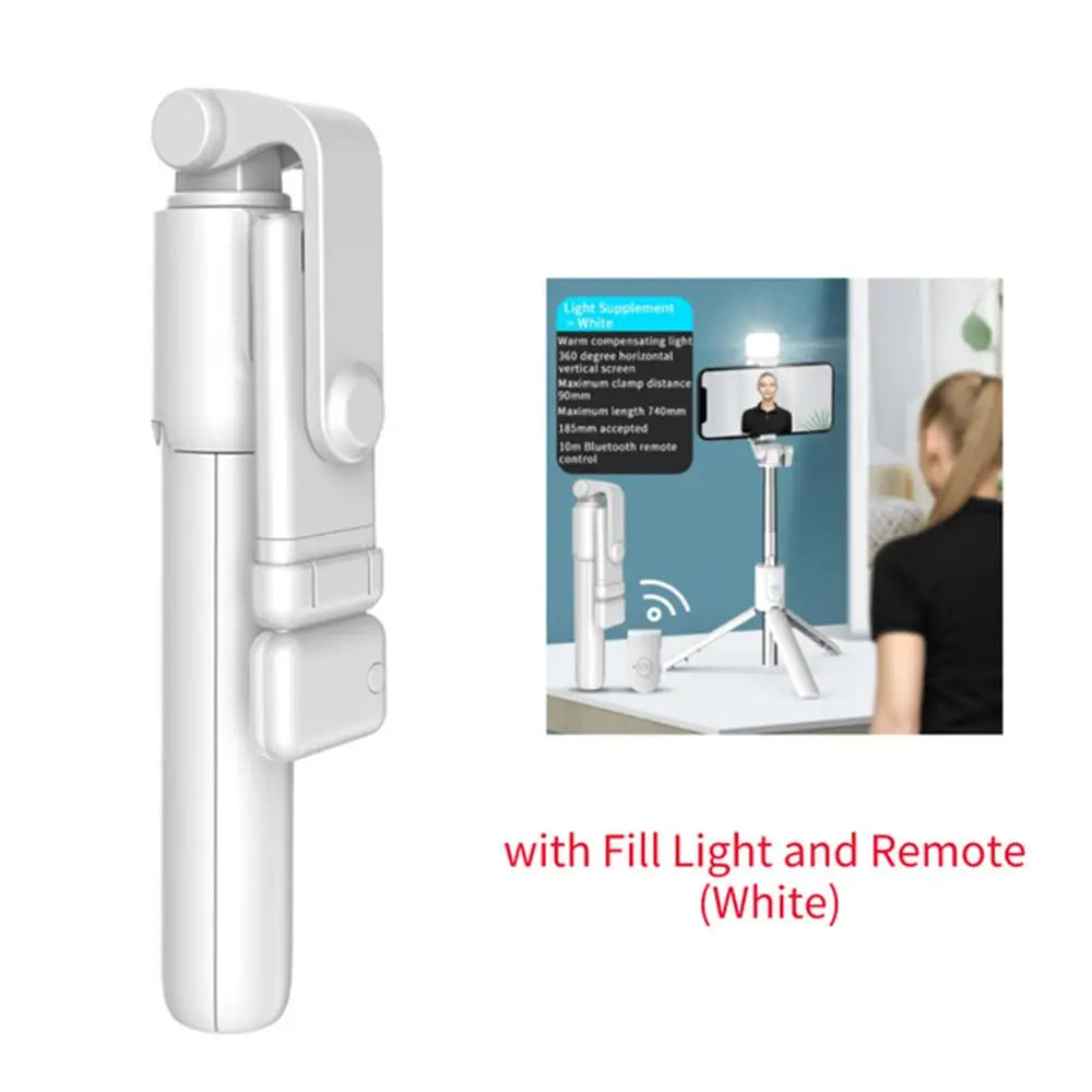New Bluetooth Selfie Stick, Mobile Phone Holder, Multifunctional Portable Retractable Mini Tripod with Wireless Remote Shutter
