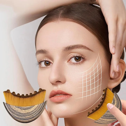 New Facial Massage Brush for Lymphatic Contour Care with Storage Box for Facial Stimulation and Contouring