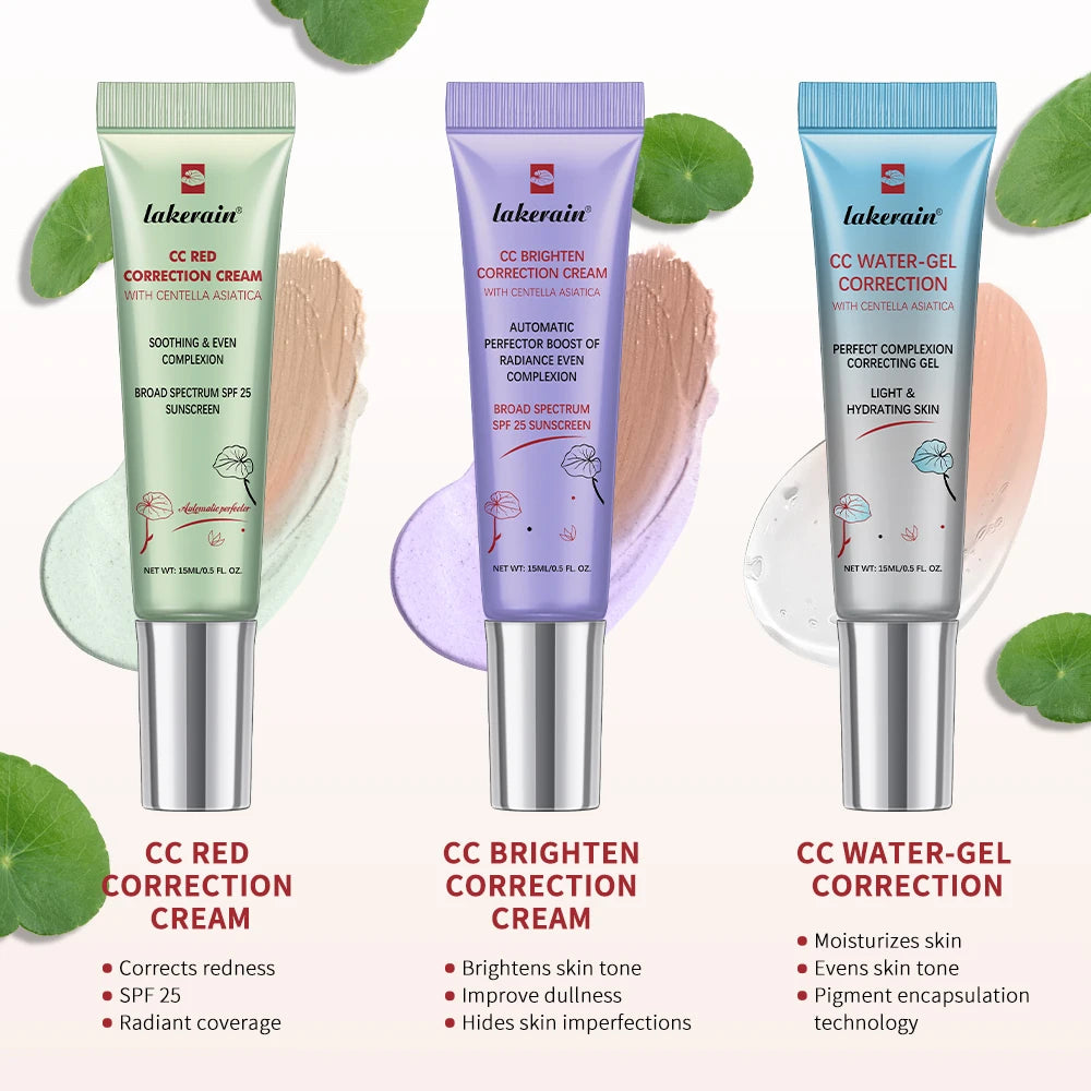 Crema de Base líquida que cambia de Color, Centella Coreana de alta cobertura, 3 piezas, CC
