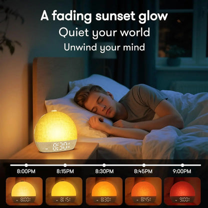 Despertador con Luz de Amanecer | 30 Sonidos, Luz RGB y Temporizador