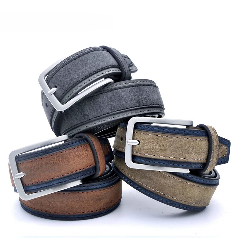 Cinturón de Moda para Hombre – Estilo Casual Lujoso, 3 Colores, Tallas 110-130 cm