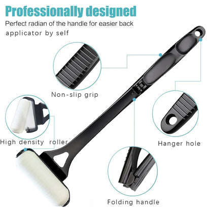 Aplicador de Loción y Protector Solar para Espalda – Mango Largo Plegable con 2 Cabezales