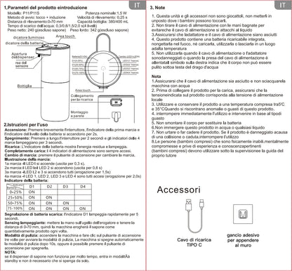 Dispensador automático de jabón líquido/Foma, dispensador eléctrico sin contacto, recargable por USB con sensor infrarrojo para baño, cocina