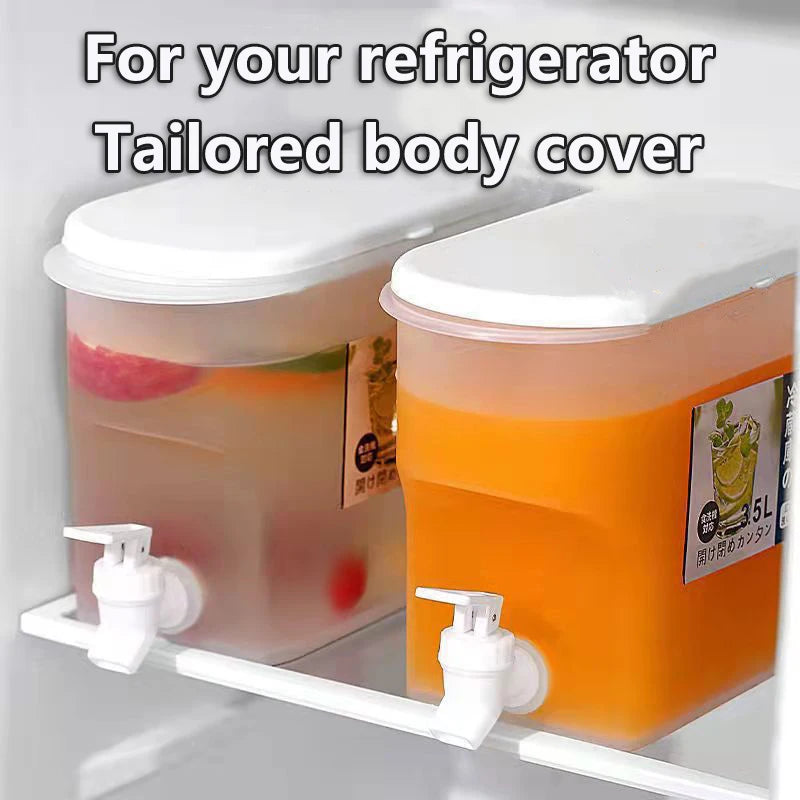 3.5L Water Dispenser with Spigot, Cold Juice Lemonade Beverage Bucket, Liquid Storage Tank, Refrigerator Organizers for Outdoor