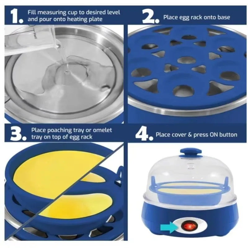 Cocedor de Huevos Eléctrico para 7 Huevos | Automático y Portátil