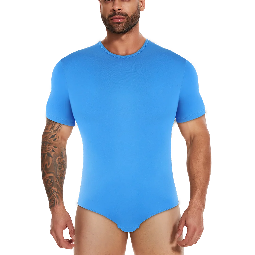 Body Moldeador de Manga Corta para Hombre – Control de Barriga y Entrenador de Cintura