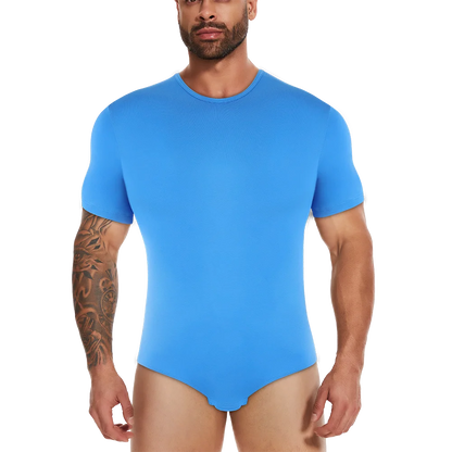 Body Moldeador de Manga Corta para Hombre – Control de Barriga y Entrenador de Cintura