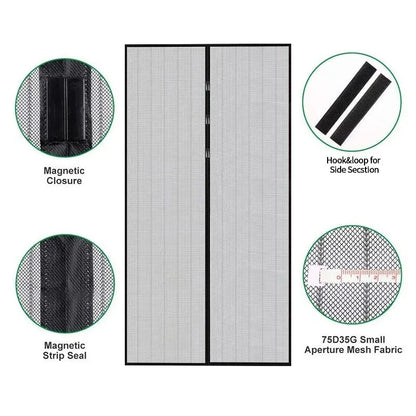 Window mosquito net, self-closing magnetic screen door, home ventilation curtains