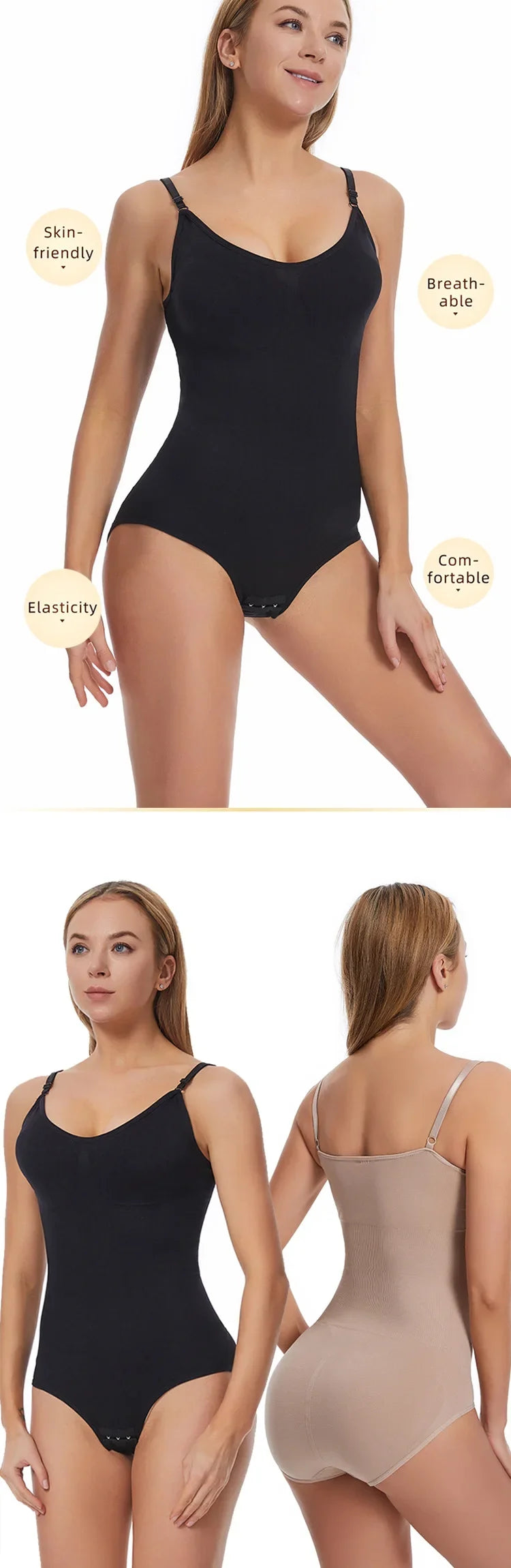 Body Moldeador Sexy Mujer – Sin Costuras, Levanta Glúteos, Cuerpo Completo con Entrepierna Abierta