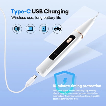 Ultrasonic Dental Scaler, Electric Sonic Tooth Plaque Cleaner, Dental Stone Removal for Teeth, Tartar, Stain, Calculus Remover