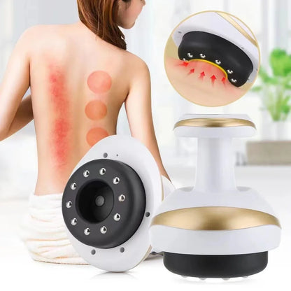 Masaje de raspado eléctrico, masajeador corporal con ventosas, latas de vacío, ventosa, calefacción corporal, espalda, cuello, brazo, masajeador Guasha
