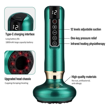 Smart Suction Medical Cupping Set, Beauty Massager, Glass Jars, Anti-Cellulite Cupping, Vacuum Slimming Guasha Massage