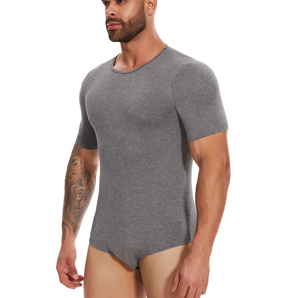 Body Moldeador de Manga Corta para Hombre – Control de Barriga y Entrenador de Cintura