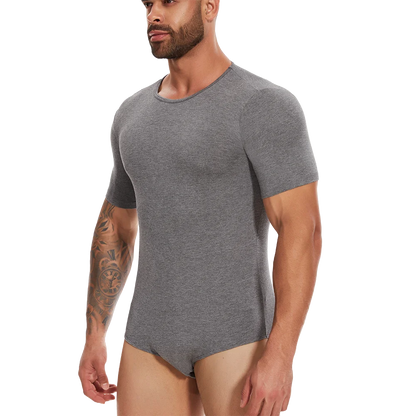 Body Moldeador de Manga Corta para Hombre – Control de Barriga y Entrenador de Cintura