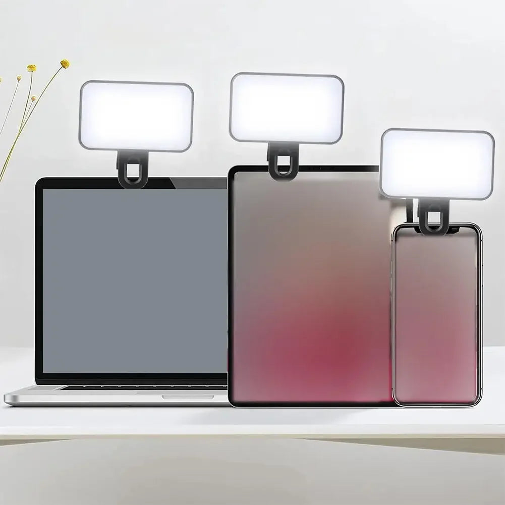 Mini Portable Selfie Fill Light, Rechargeable, 3 Adjustable Brightness Modes, Mobile Phone Clip, Makeup, Computer Fill Light