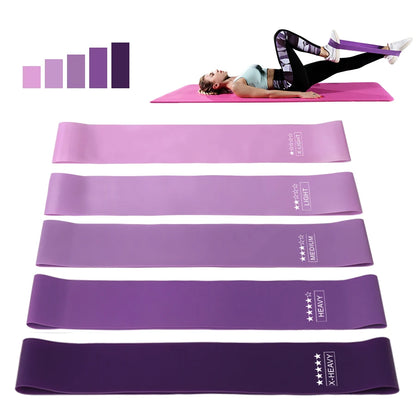 Bandas Elásticas de Resistencia – Set de 5 Niveles | Látex Natural | Fitness, Yoga, Pilates y Crossfit
