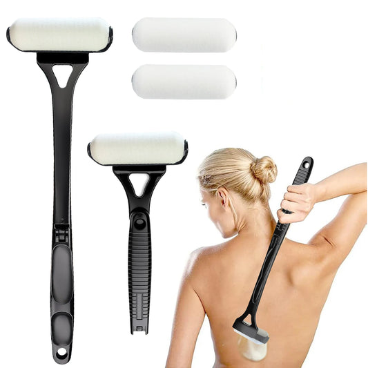 Aplicador de Loción y Protector Solar para Espalda – Mango Largo Plegable con 2 Cabezales