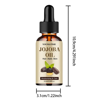 Aceite de jojoba orgánico, aceite hidratante puro para rostro, cabello, piel y uñas |   Relaxador de cabello con aceite portador sin hexano prensado en frío natural