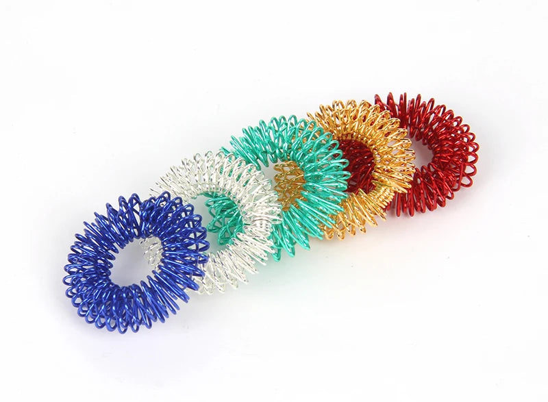 Anillos de Acupresión Fidget | Set 10 piezas | Alivio del Estrés para Adolescentes y Adultos