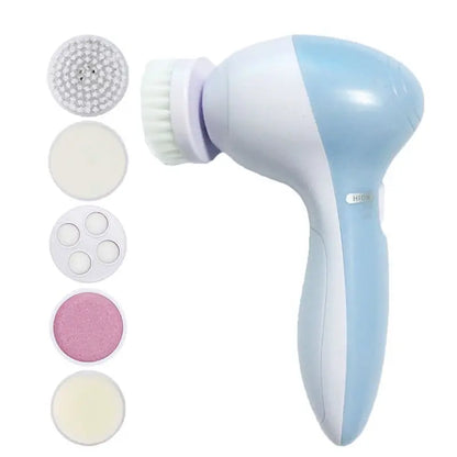 5-in-1 Electric Facial Cleanser, Facial Cleansing Brush, Washing Machine, Spa, Skincare, Massager, Blackheads, Facial Cleansing Tools