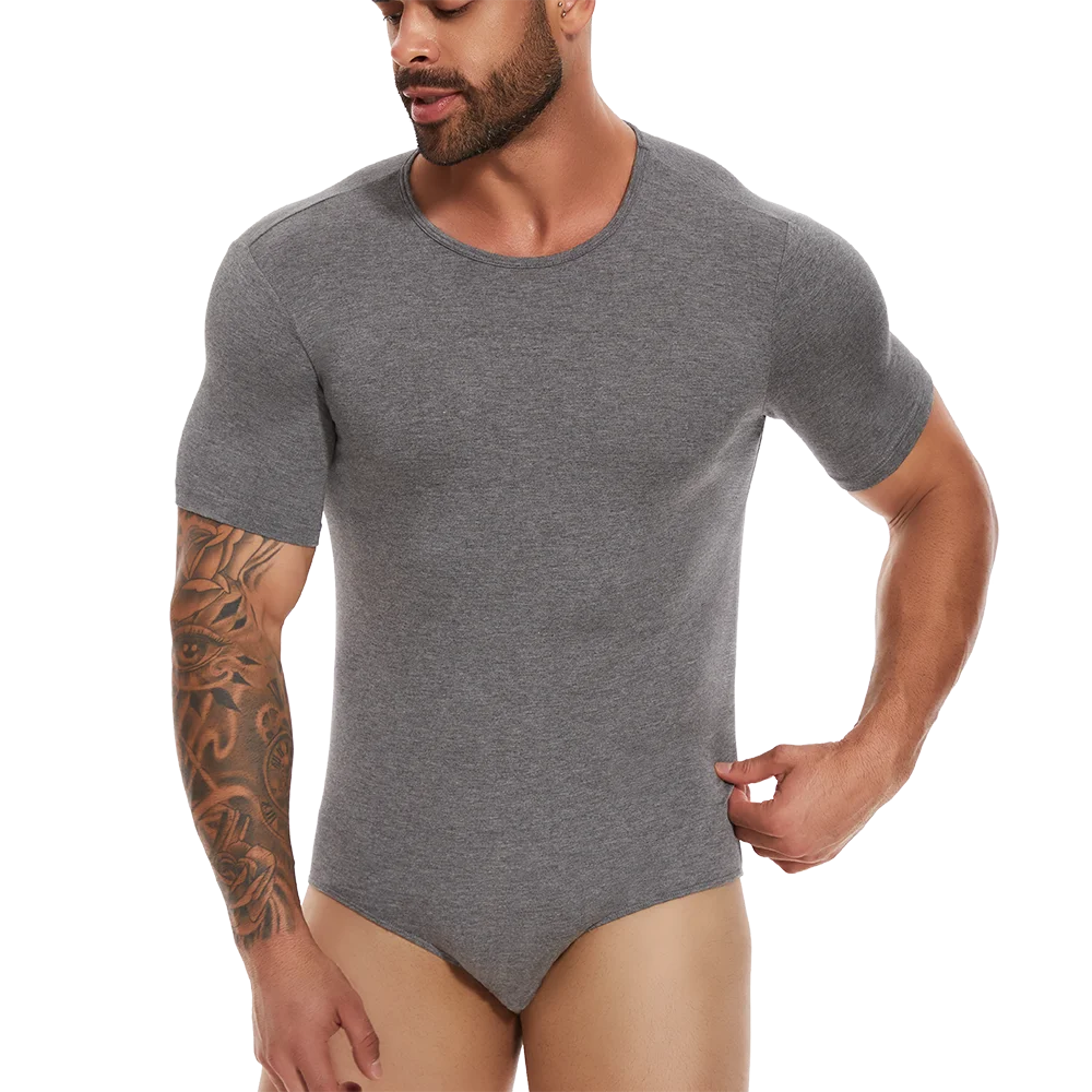 Body Moldeador de Manga Corta para Hombre – Control de Barriga y Entrenador de Cintura