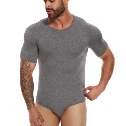 Body Moldeador de Manga Corta para Hombre – Control de Barriga y Entrenador de Cintura