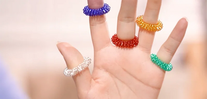 Anillos de Acupresión Fidget | Set 10 piezas | Alivio del Estrés para Adolescentes y Adultos