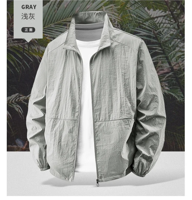 Chaqueta UV UPF50+ para Hombre Tallas Grandes – Cortavientos Ligero de Verano M-8XL