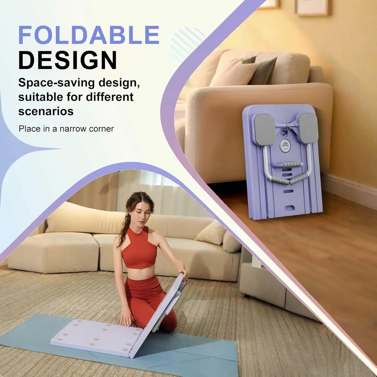 Multifunctional Pilates Board, Abdominal Exercise Board, Resistance Bands for Fitness, Leg, Arm and Back Training for Home and Office