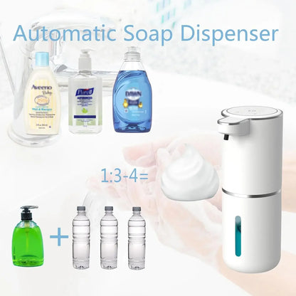 Dispensador automático de jabón líquido/Foma, dispensador eléctrico sin contacto, recargable por USB con sensor infrarrojo para baño, cocina