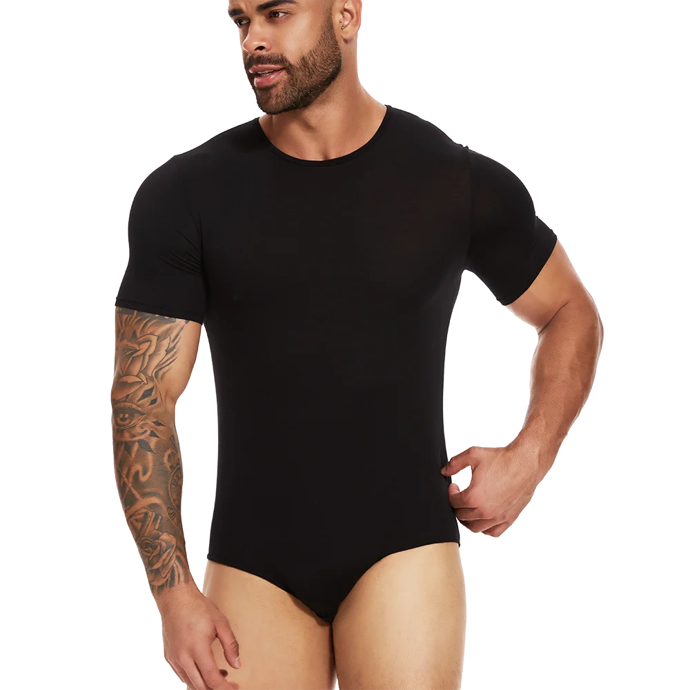 Body Moldeador de Manga Corta para Hombre – Control de Barriga y Entrenador de Cintura