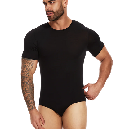 Body Moldeador de Manga Corta para Hombre – Control de Barriga y Entrenador de Cintura