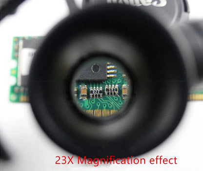 2XLED Watch Jewelry Repair Magnifier Head-mounted Headband Magnifying Glasses Adjustable Lens 8X 15X 23X