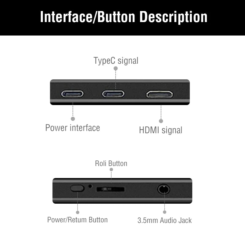 14-inch Portable Touch Monitor Optional Non-Touch 16:10 400cd/m2 Gaming Computer Expand Screen for XBox PS4/5 Switch Laptop