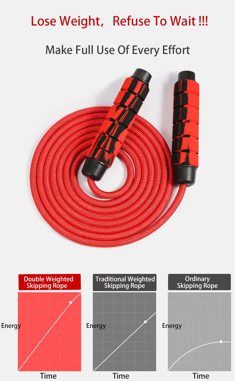 Cuerda para saltar, Crossfit, boxeo, cuerda para saltar pesada, asas de agarre de espuma para entrenamiento físico, entrenamiento de fuerza de resistencia