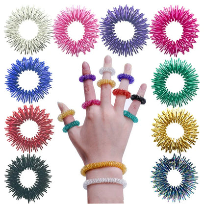 Anillos de Acupresión Fidget | Set 10 piezas | Alivio del Estrés para Adolescentes y Adultos