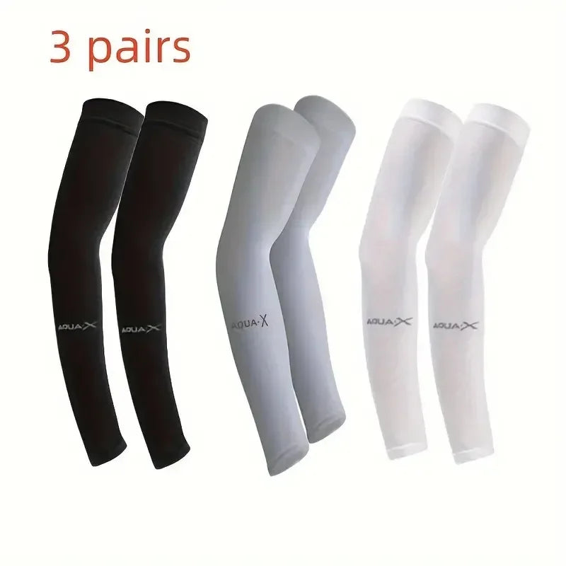 3 pares de fundas de protección solar transpirables, cubiertas de protección UV para brazos, usos para deportes, conducción, escudo de aventuras al aire libre