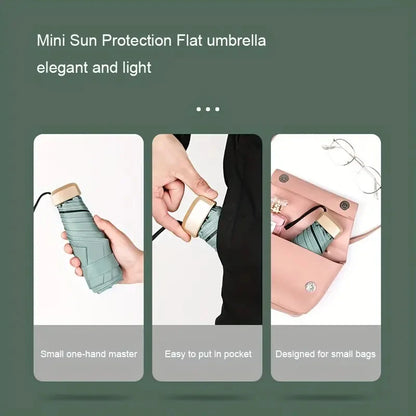 Paraguas UV Ultraligero Plegable – Sol y Lluvia, Dosel 190T