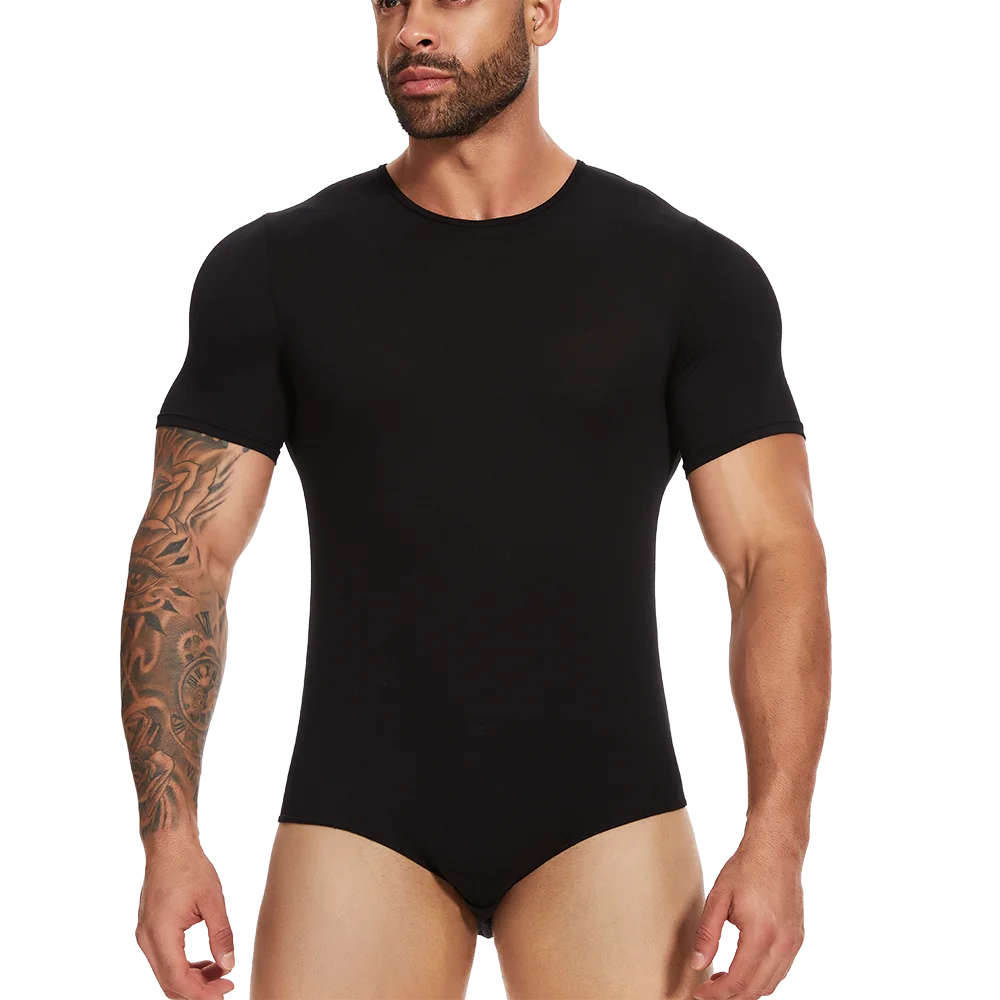 Body Moldeador de Manga Corta para Hombre – Control de Barriga y Entrenador de Cintura