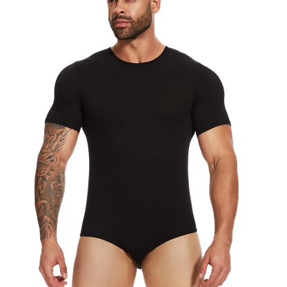 Body Moldeador de Manga Corta para Hombre – Control de Barriga y Entrenador de Cintura