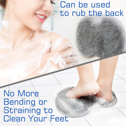 Tapete limpiador de pies para ducha, lavadora de espalda, almohadilla de baño exfoliante, ventosas deslizantes montadas en la pared para uso en hombres y mujeres limpiadores
